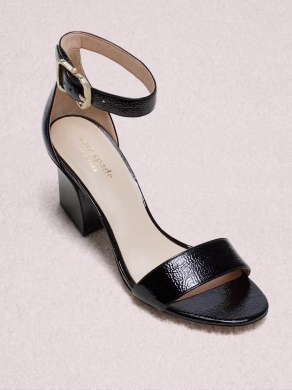 kate spade Susane Heels
Black Patent Block Heel Ankle Strap Sandal